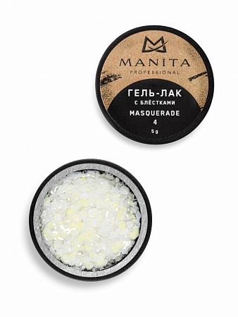 Manita Professional Гель-лак для ногтей с блёстками / Masquerade №04, 5 г