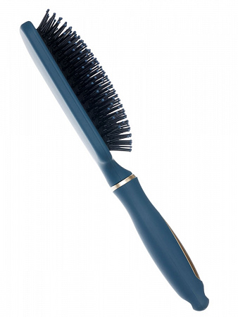 Dewal Beauty Щетка для волос серия «Магия» массажная, квадратная, 13 рядов, серо-синий 